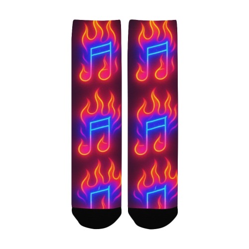 Neon Notes and Fiery Flames