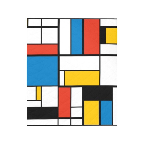 Mondrian De Stijl Modern Quilt 50"x60"