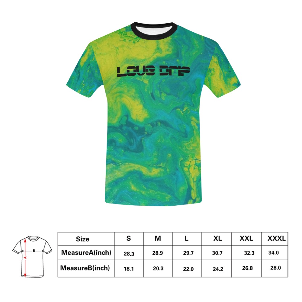 Amphibial Love Drip Tee All Over Print T-Shirt for Men (USA Size) (Model T40)