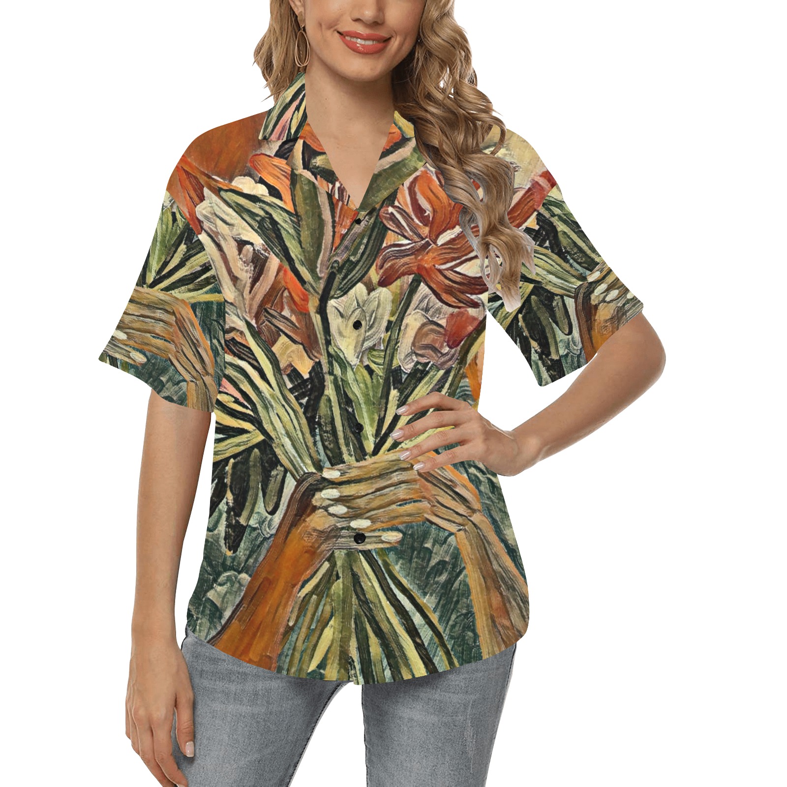 vrtgr All Over Print Hawaiian Shirt for Women (Model T58)