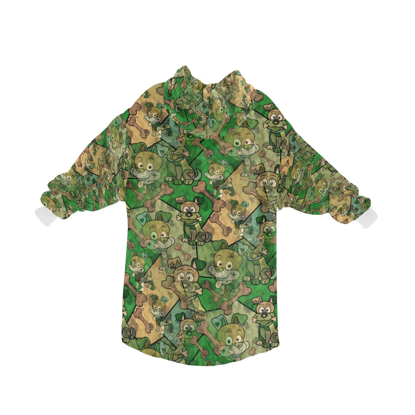Camouflage Dogs by Nico Bielow Blanket Hoodie for Men