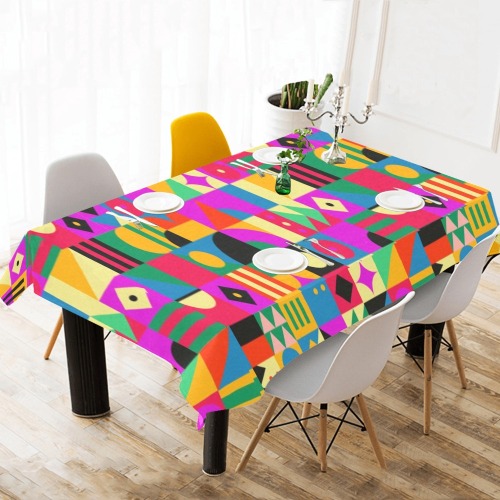 Colorful Abstract Pattern Thickiy Ronior Tablecloth 120"x 60"