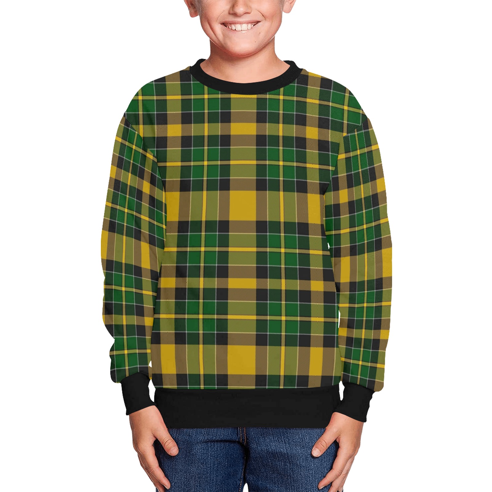 BRANDON MANITOBA TARTAN Kids' All Over Print Sweatshirt (Model H37)