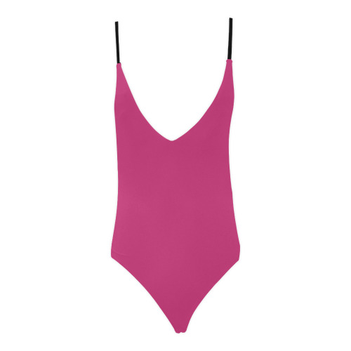 PINK Sexy Lacing Backless One-Piece Swimsuit (Model S10)