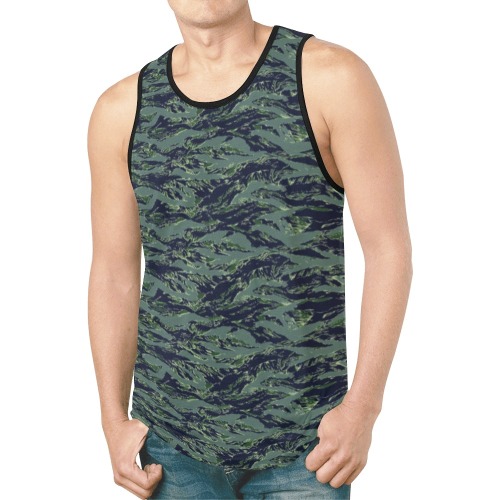 Jungle Tiger Stripe Green Camouflage New All Over Print Tank Top for Men (Model T46)