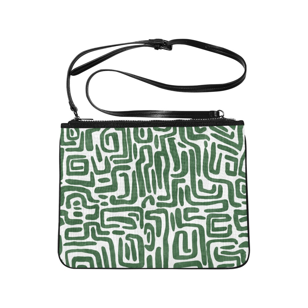 Green labyrinth mosaic_07 Slim Clutch Bag (Model 1668)