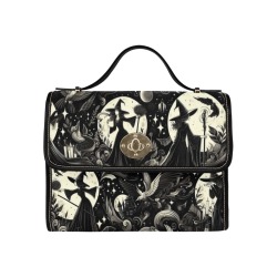 Witches Satchel Handbag Waterproof Canvas Bag-Black (All Over Print) (Model 1641)