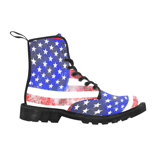 Extreme Grunge American Flag of the USA Martin Boots for Men (Black) (Model 1203H)
