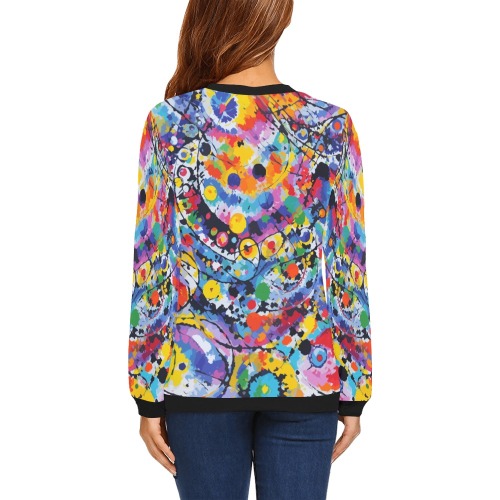 Abstract art on a theme of a tie-dye pattern. All Over Print Crewneck Sweatshirt for Women (Model H18)