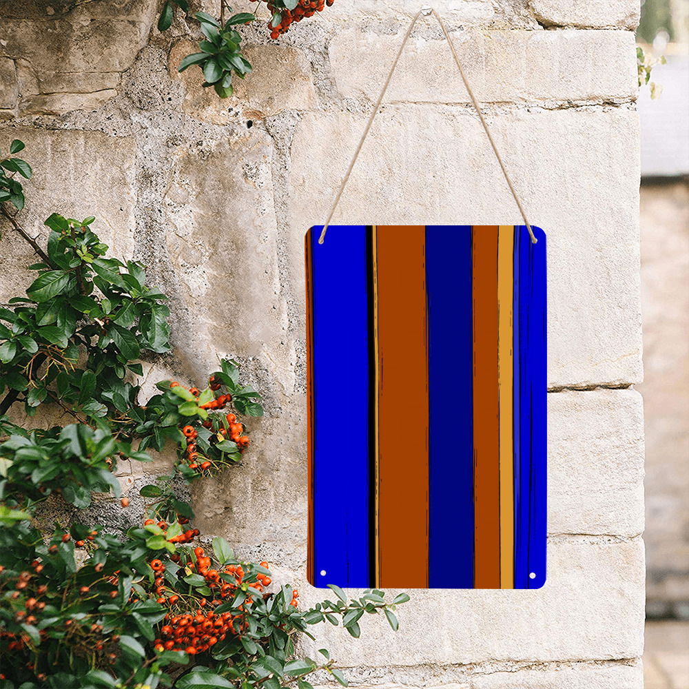Abstract Blue And Orange 930 Metal Tin Sign 8"x12"