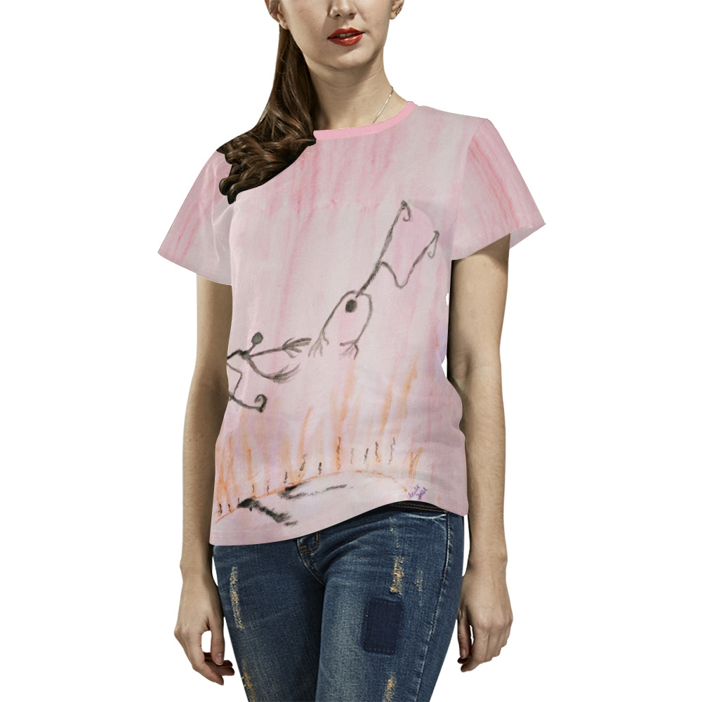 Rescue by Louise Stokes All Over Print T-Shirt for Women (USA Size) (Model T40)