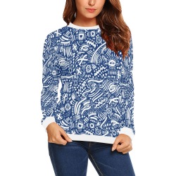 Indigo_tribe_nomadic_5760 All Over Print Crewneck Sweatshirt for Women (Model H18)