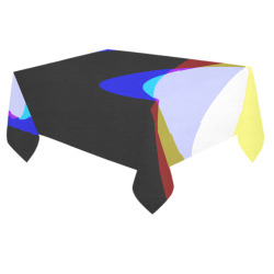 Abstract 2322 Cotton Linen Tablecloth 60"x 84"