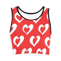 heart within a heart Women's Crop Top (Model T42)