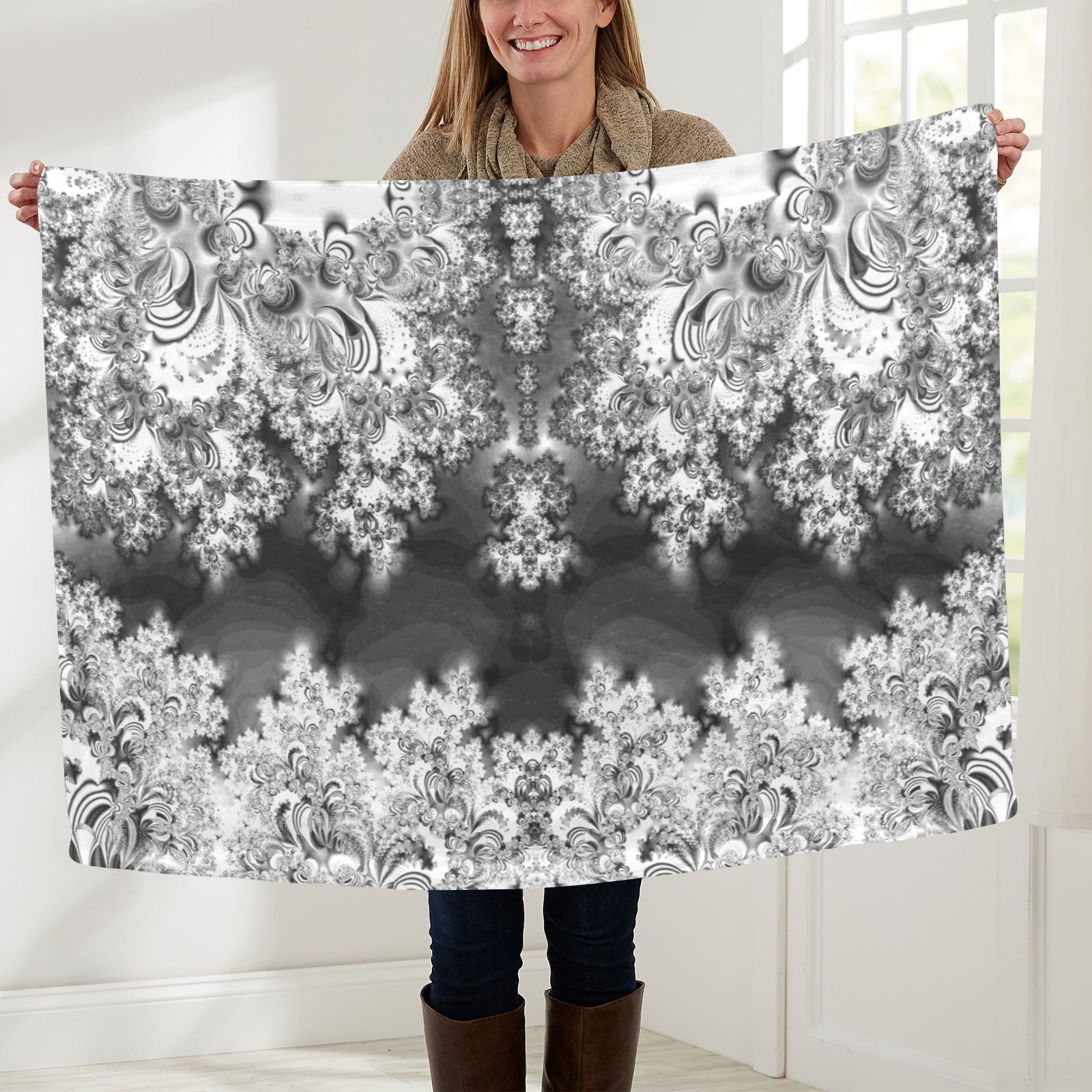 Silver Linings Frost Fractal Baby Blanket 40"x50"