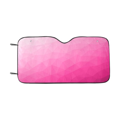 Hot pink gradient geometric mesh pattern Car Sun Shade 55"x30"