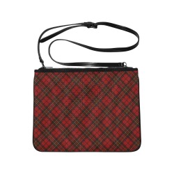 Red tartan plaid winter Christmas pattern holidays Slim Clutch Bag (Model 1668)