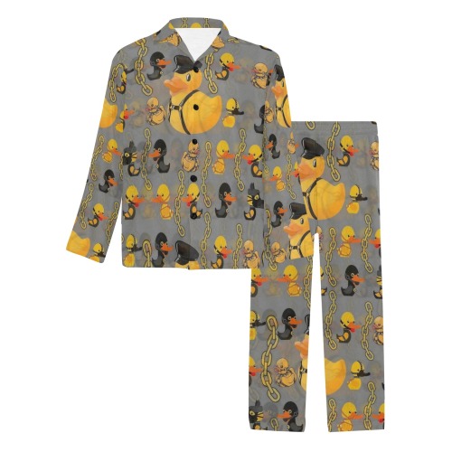 SM Ducks by Fetishworld Men's V-Neck Long Pajama Set