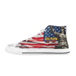 2024WVoteTrumpflag.jpg Women's Classic High Top Canvas Shoes (Model 017)