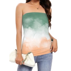 Brushstrokes SS4D Women's Long Tube Top (Model T84)