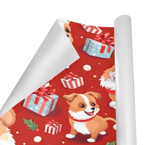 Happy Corgi Christmas Gift Wrapping Paper 58"x 23" (2 Rolls)