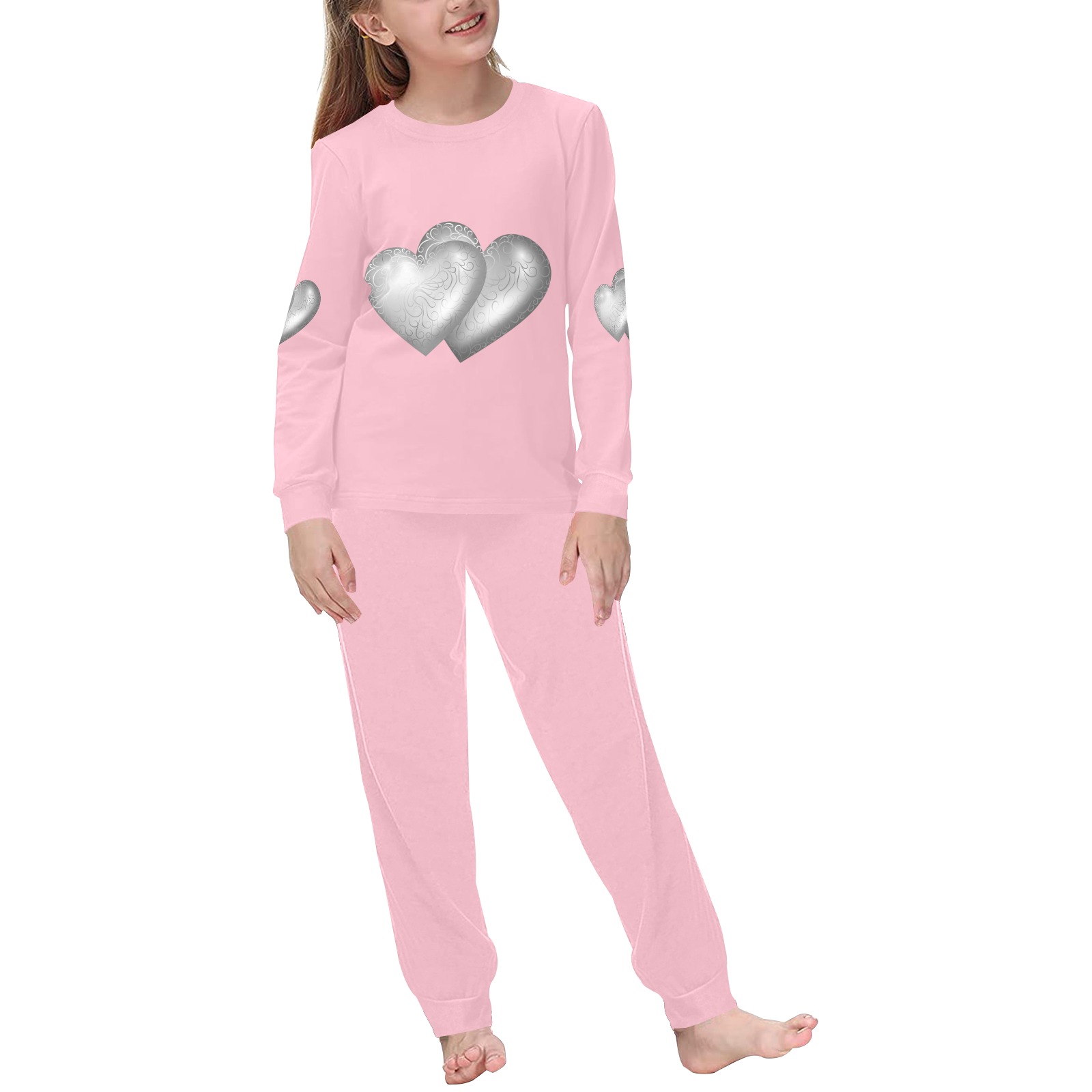 LOVE pink Kids' All Over Print Pajama Set