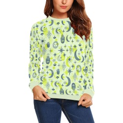 Cosmic Hand and Eye Style All Over Print Crewneck Sweatshirt for Women (Model H18)