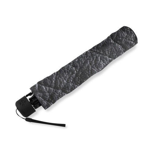 Leather Black Style by Fetishworld Foldable Umbrella (Model U01)