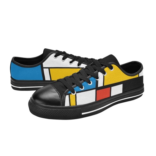 Mondrian De Stijl Modern Women's Classic Canvas Shoes (Model 018)