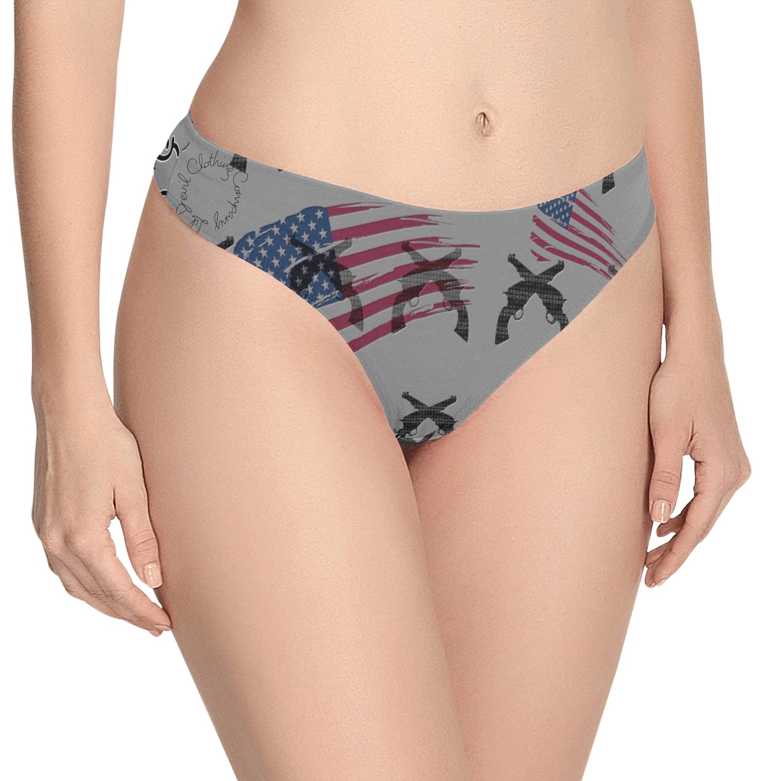 American Theme print 33A272CC-E0B9-4F3E-8D91-1D10085057D4 Women's All Over Print Thongs (Model L30)