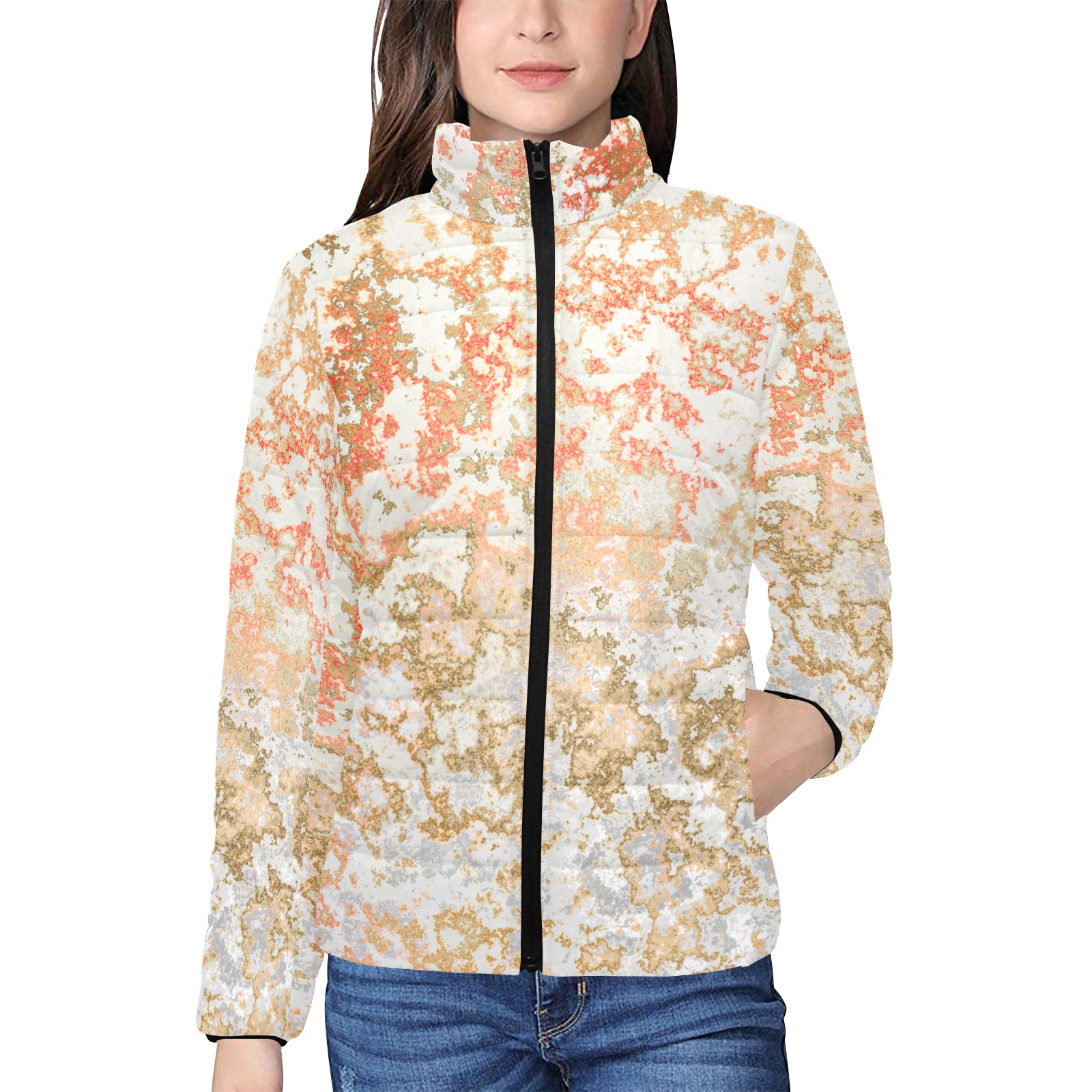 Padded jacket #2 Women's Stand Collar Padded Jacket (Model H41)