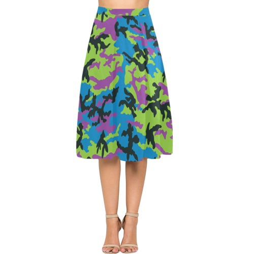 alternate-violet-green-blue-ERDL Mnemosyne Women's Crepe Skirt (Model D16)