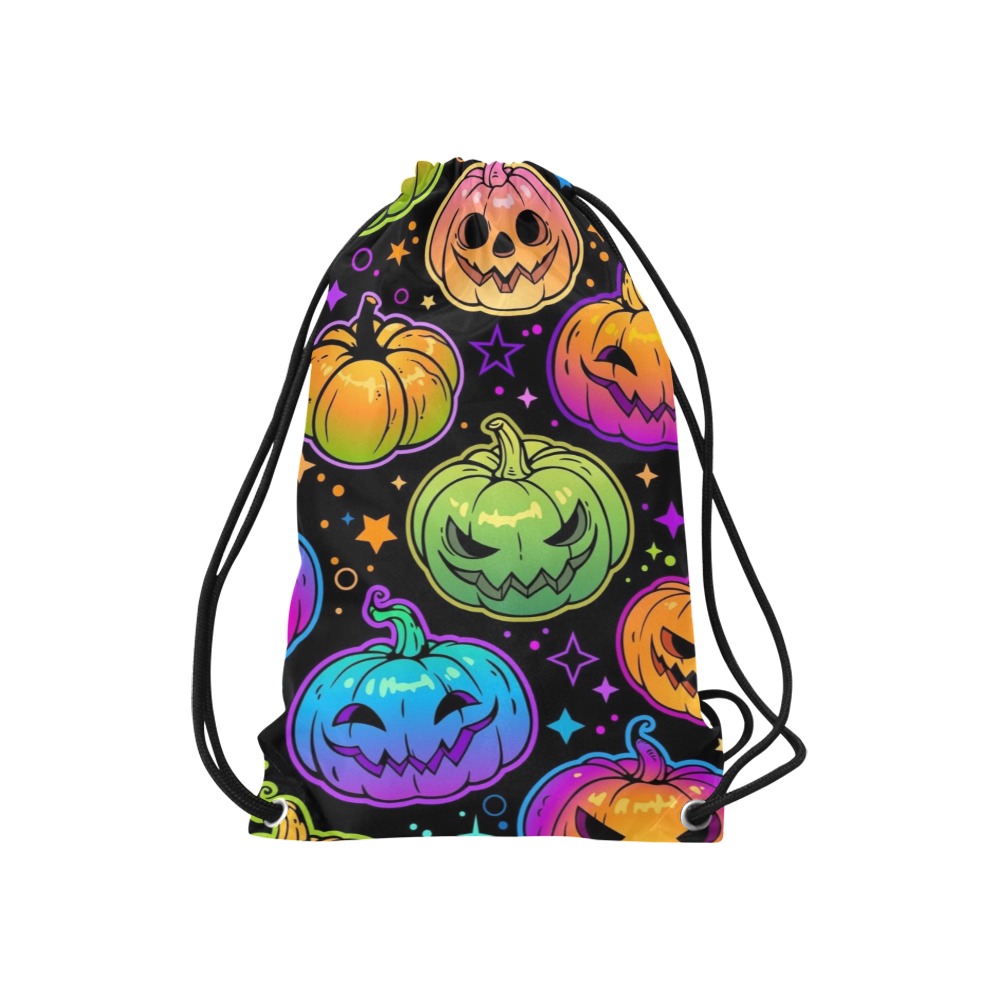 Colorful Pumpkins Small Drawstring Bag Model 1604 (Twin Sides) 11"(W) * 17.7"(H)
