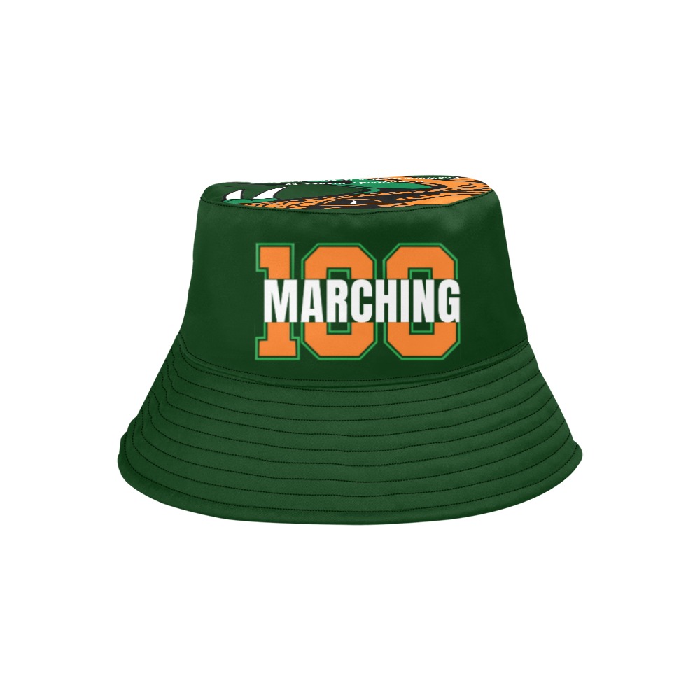 Big 100 Bucket Green All Over Print Bucket Hat for Men