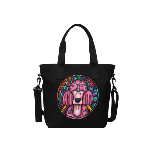 pink poodle Insulated Tote Bag with Shoulder Strap (Model 1724)