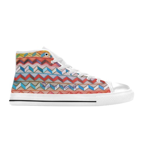 Pop abstract High Top Canvas Shoes for Kid (Model 017)
