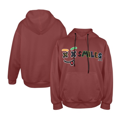XXsmiles Maroon Hoodie Men's All Over Print Hoodie (Model H61)