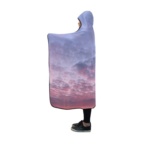 Morning Purple Sunrise Collection Hooded Blanket 60''x50''
