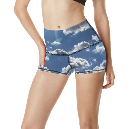 Clouds of Beautiful Days Women's All Over Print Yoga Shorts (Model L17)