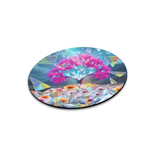 Crystal Tree of Light Round Mousepad