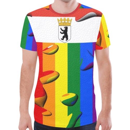 Berlin Pride Flag Pop Art by Nico Bielow New All Over Print T-shirt for Men (Model T45)