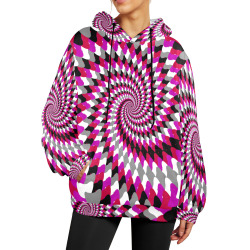 Swirling Pinks Women's Flannel Hoodie (Model H63)