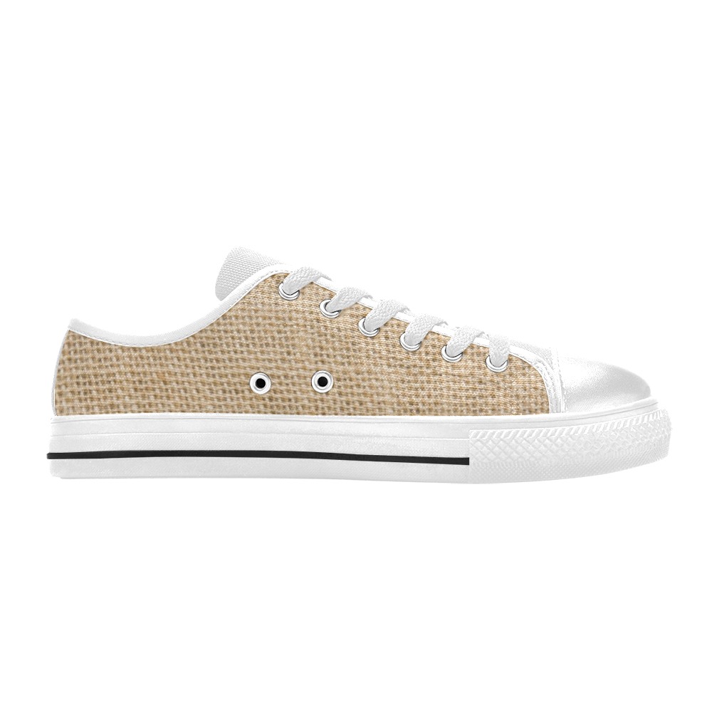 Burlap Fabric Women's Classic Canvas Shoes (Model 018)