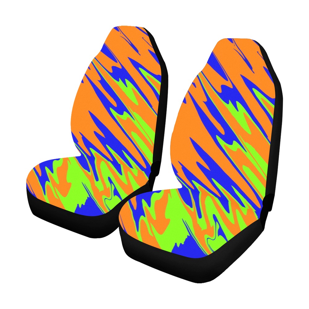 Spray Paint Orange Blue Lime Car Seat Covers (Set of 2)