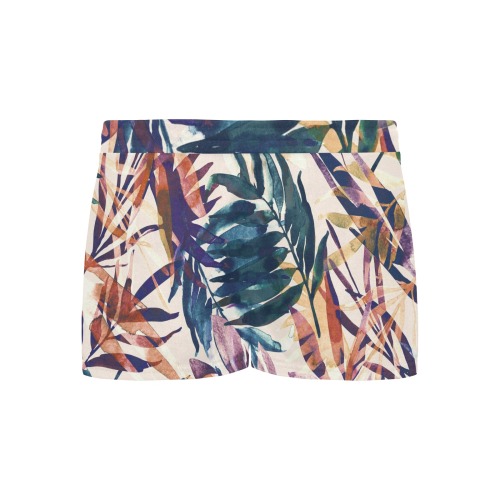 Abstract palms leaf colorful paint-6 Women's Pajama Shorts