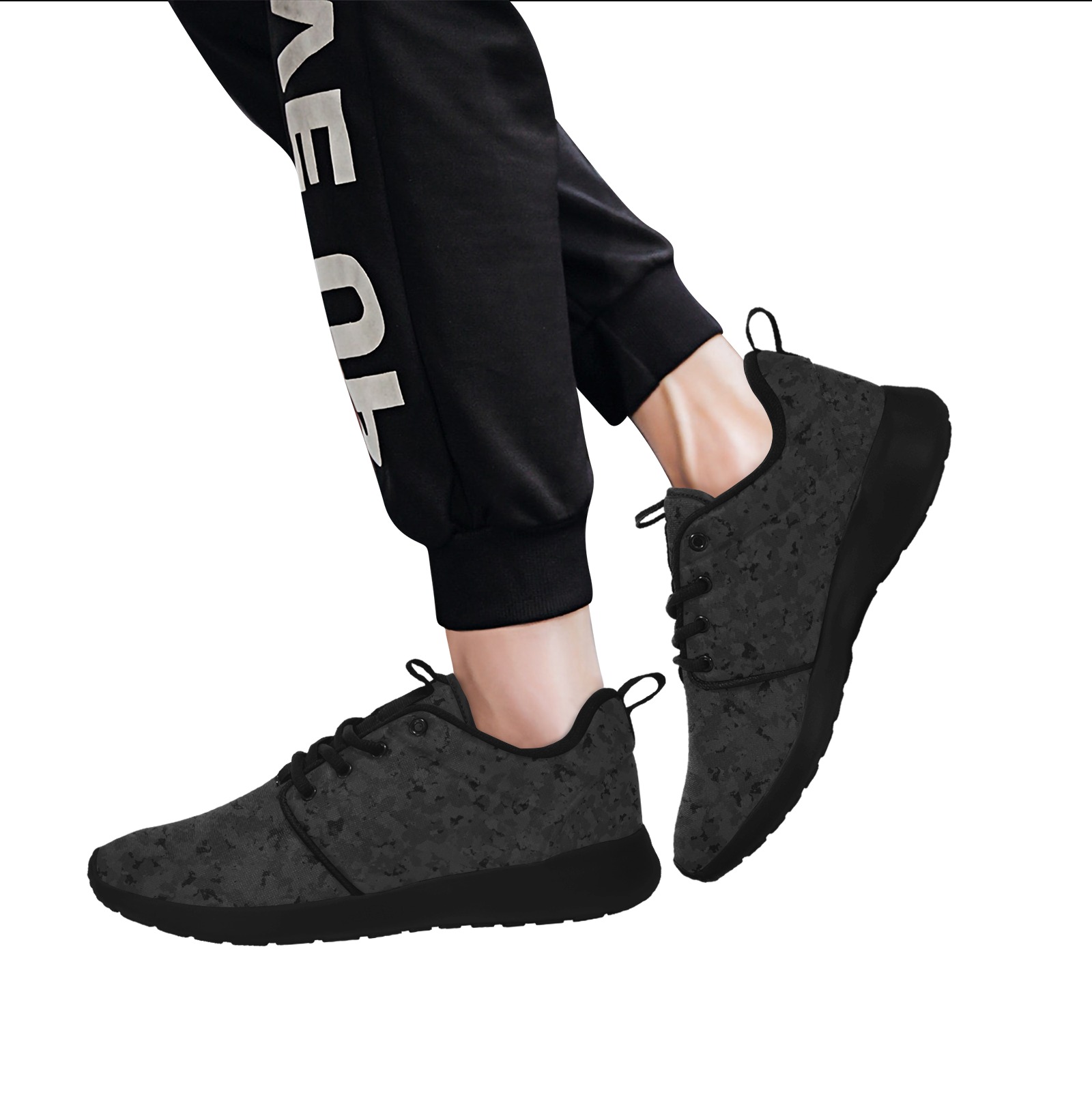 blk Men's Pull Loop Sneakers (Model 02001)