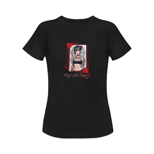 TATTOO BABES 2.0sm - Red #1 F&B (Black) Ladies Women's Classic T-Shirt (Model T17）