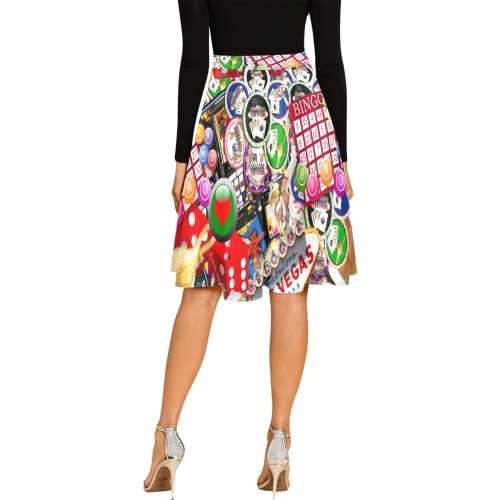 Gamblers Delight - Las Vegas Icons Melete Pleated Midi Skirt (Model D15)