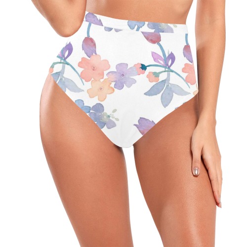 floral High-Waisted Bikini Bottom (Model S13)