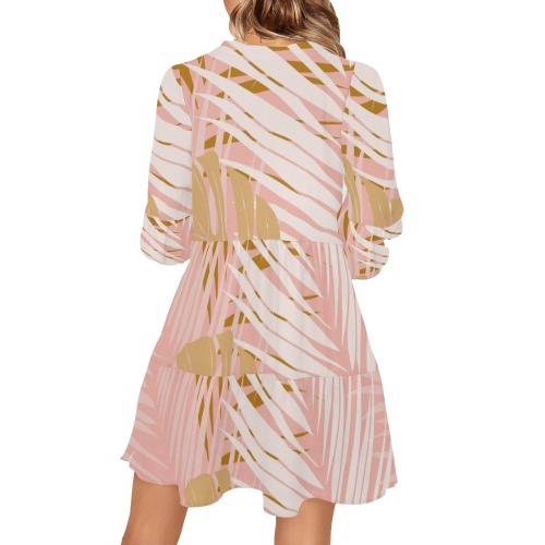 Pastel Tropical V-Neck Loose Fit Dress (Model D62)